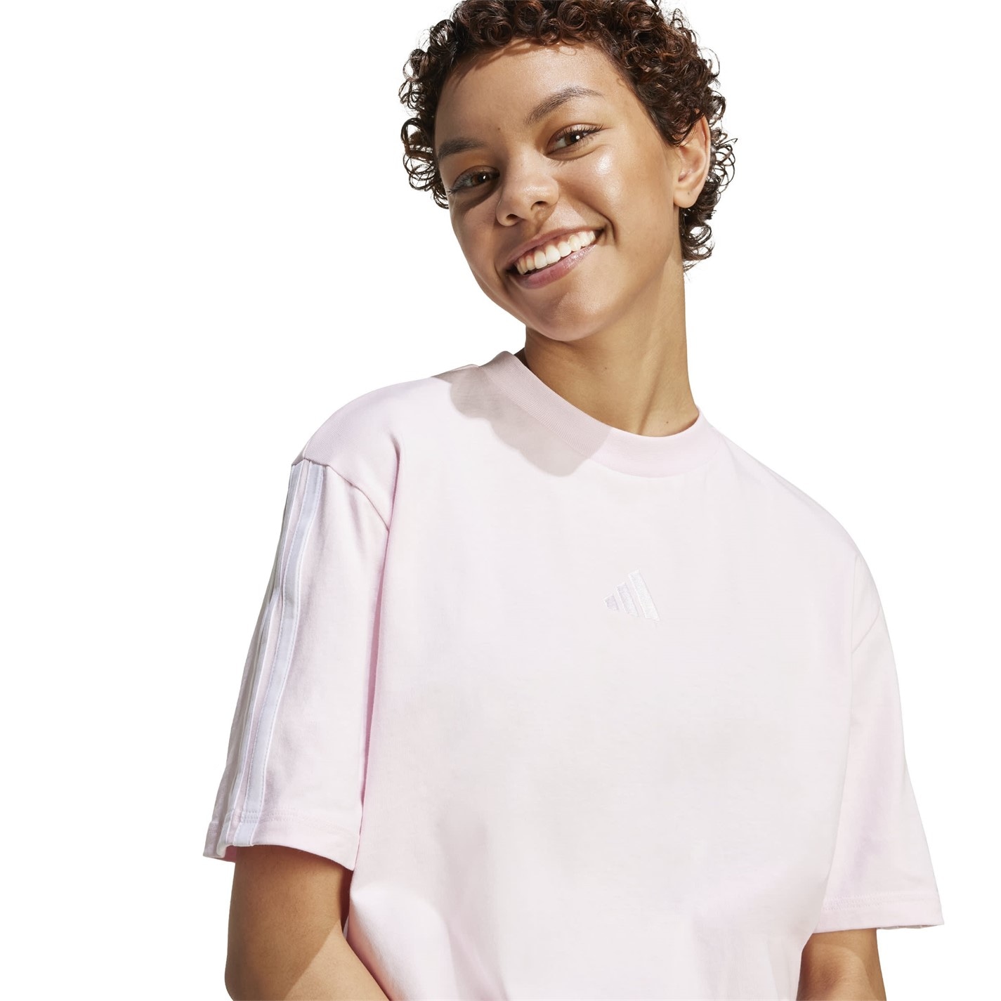 adidas Essentials 3 Stripe T-Shirt Womens - 6