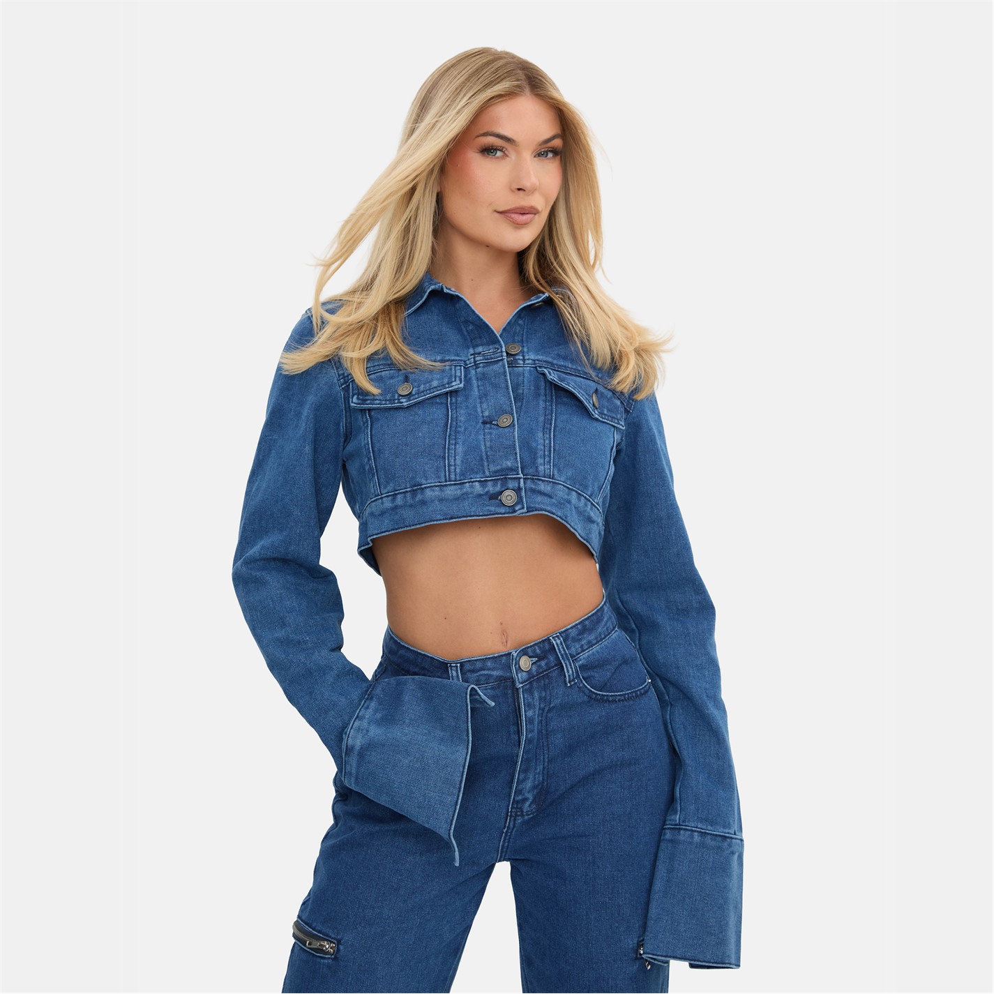 I Saw It First Cropped Denim Jacket - 2