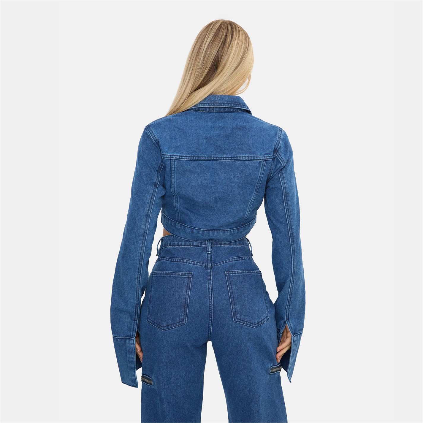 I Saw It First Cropped Denim Jacket - 3