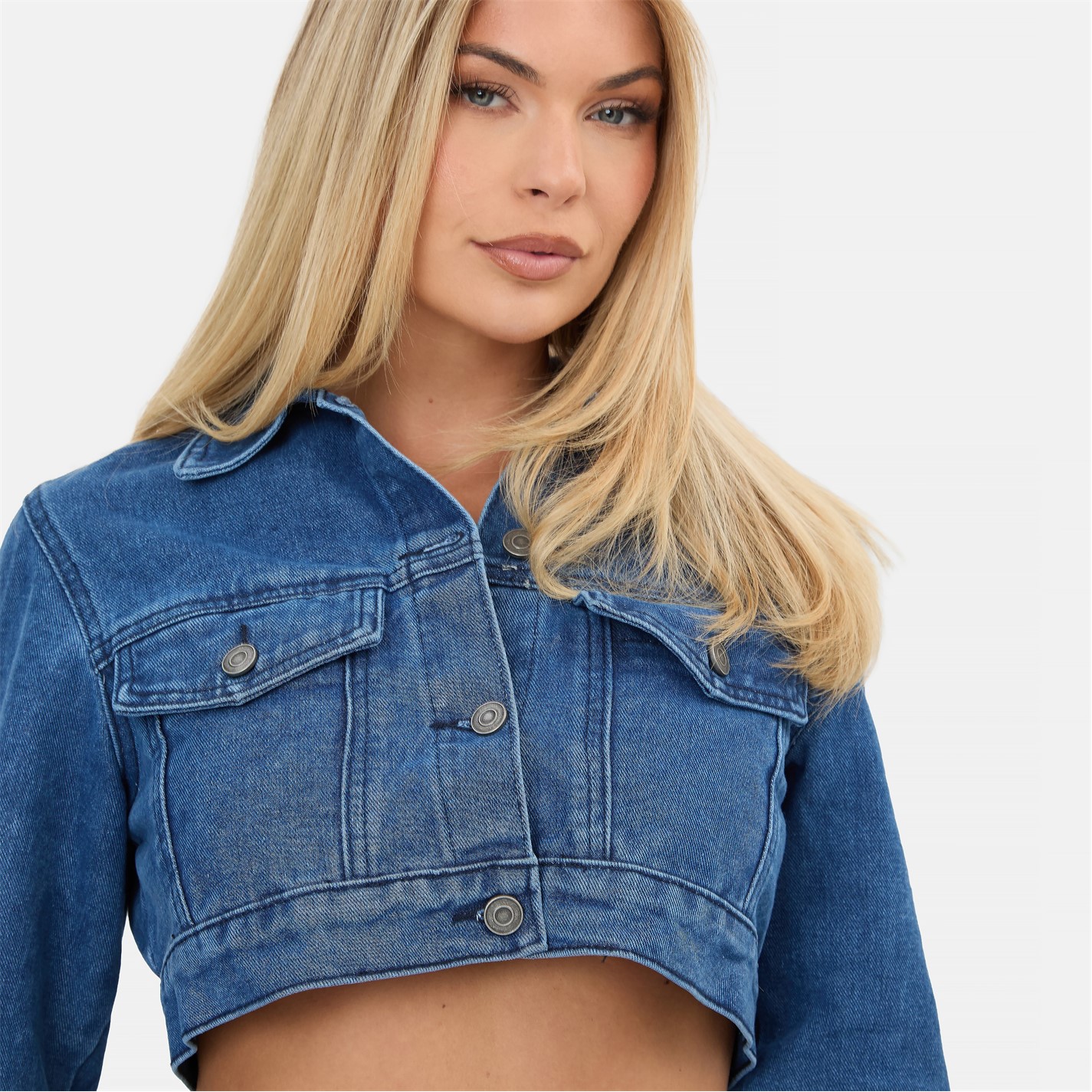 I Saw It First Cropped Denim Jacket - 4