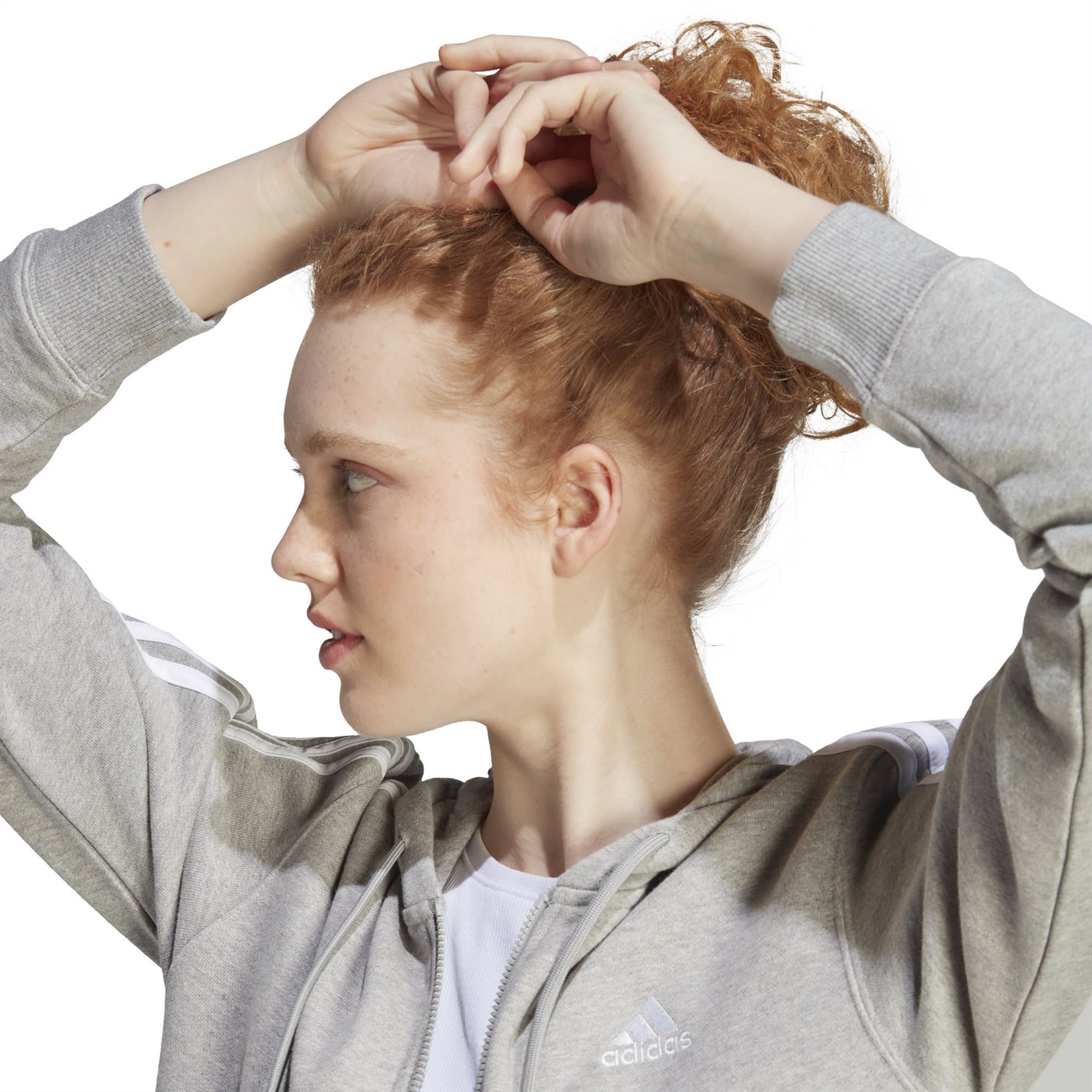 adidas 3 Stripe Zip Track Hoodie Ladies - 5