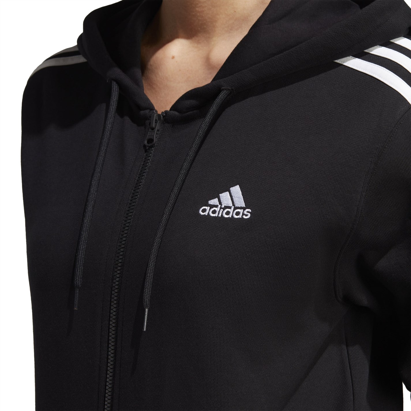 adidas 3 Stripe Zip Track Hoodie Ladies - 5