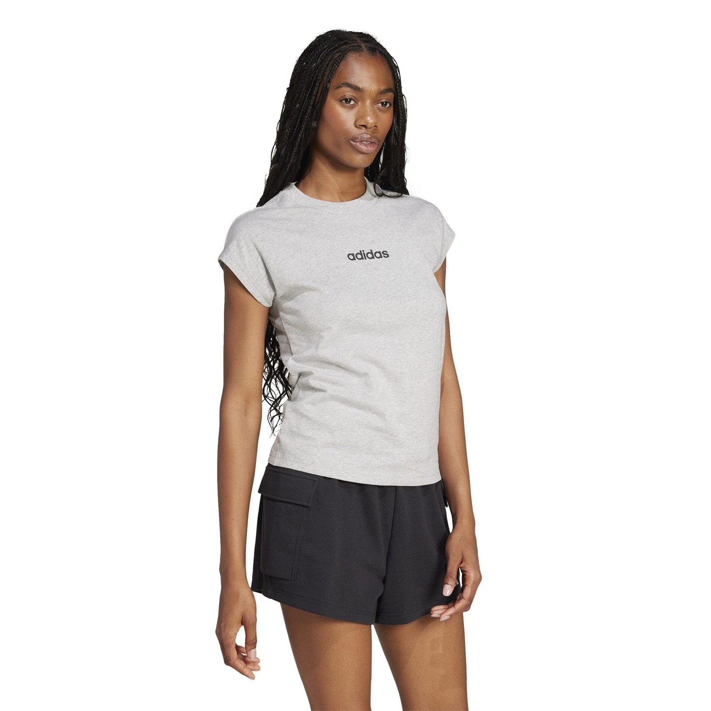 adidas Essentials Linear Cotton T-Shirt Womens - 4
