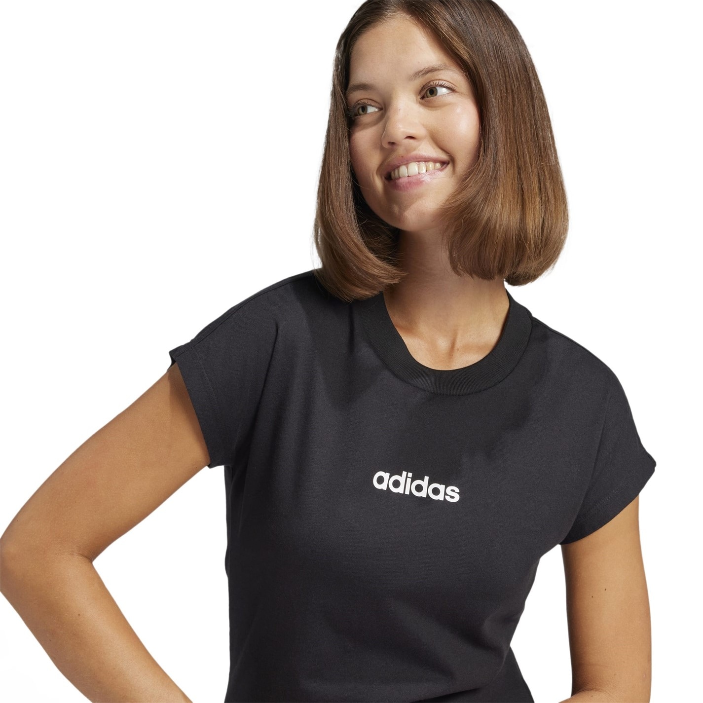 adidas Essentials Linear Cotton T-Shirt Womens - 5