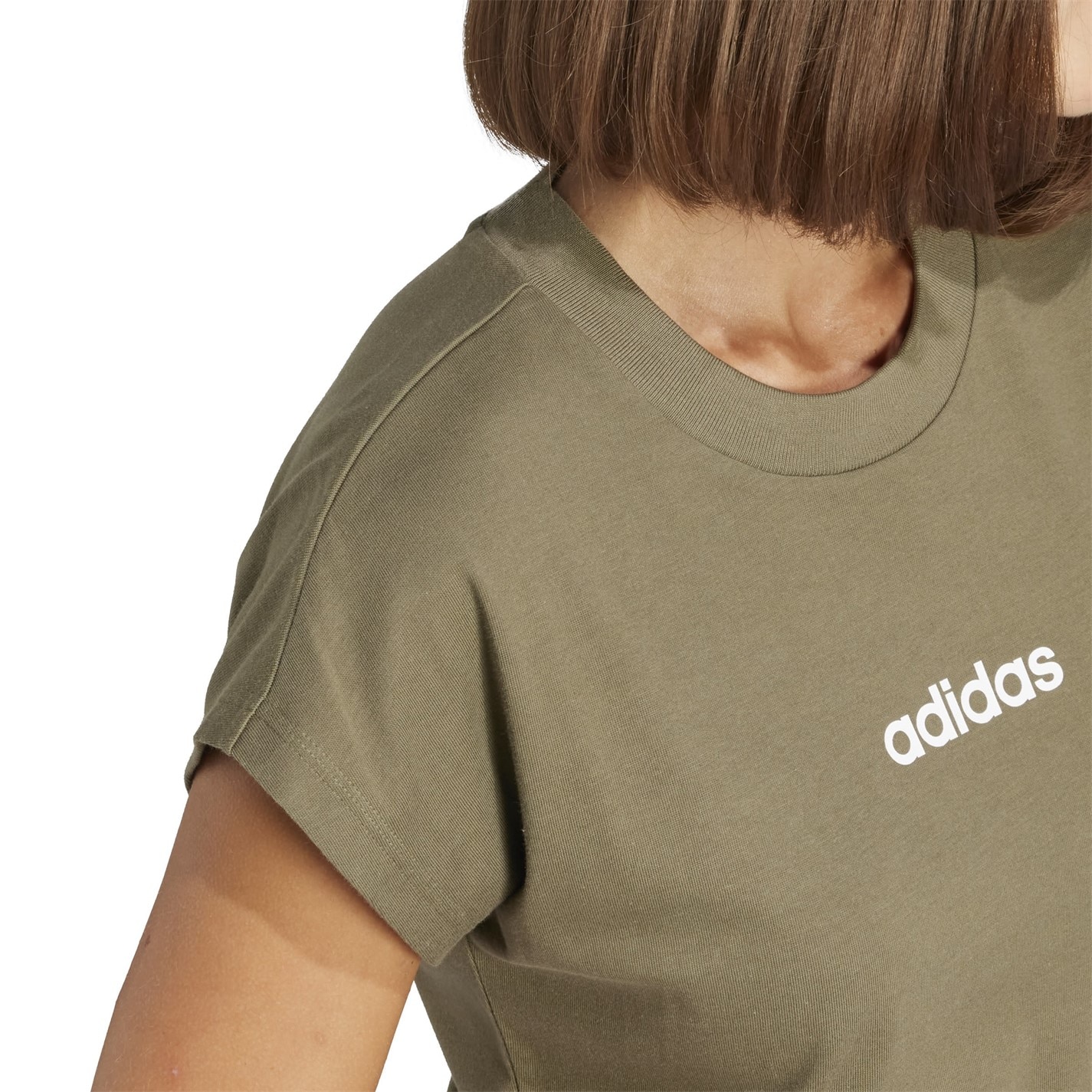 adidas Essentials Linear Cotton T-Shirt Womens - 6