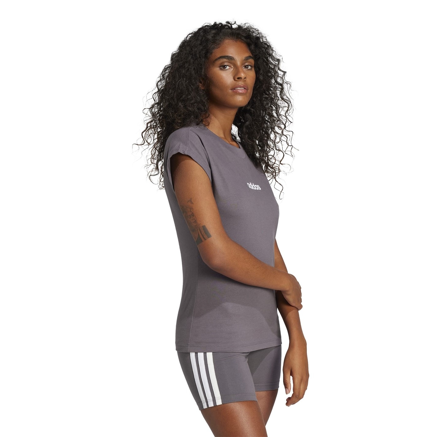 adidas Essentials Linear Cotton T-Shirt Womens - 4