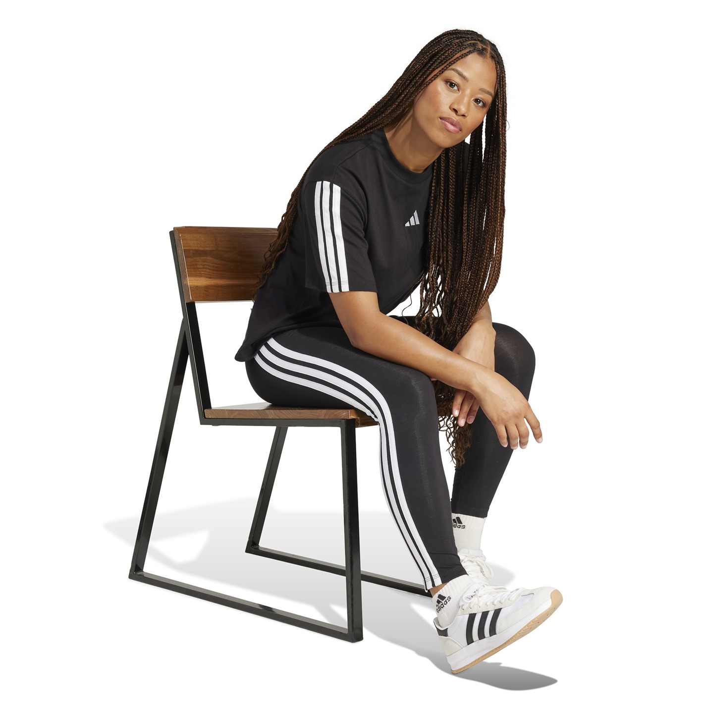 adidas Essentials 3 Stripe Leggings Womens - 4