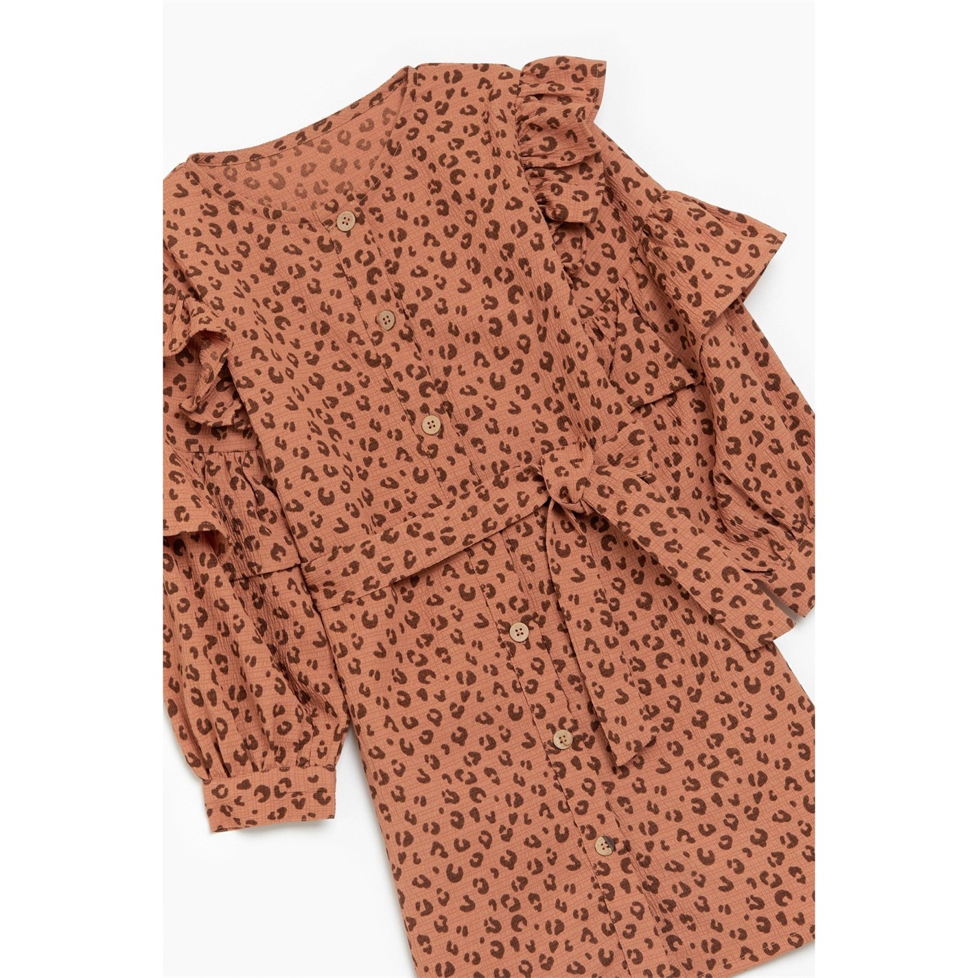 Be You Younger Girls Leopard Frill Dress - 2