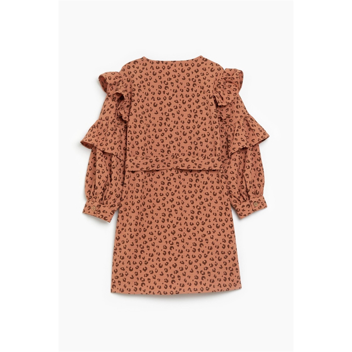 Be You Younger Girls Leopard Frill Dress - 3