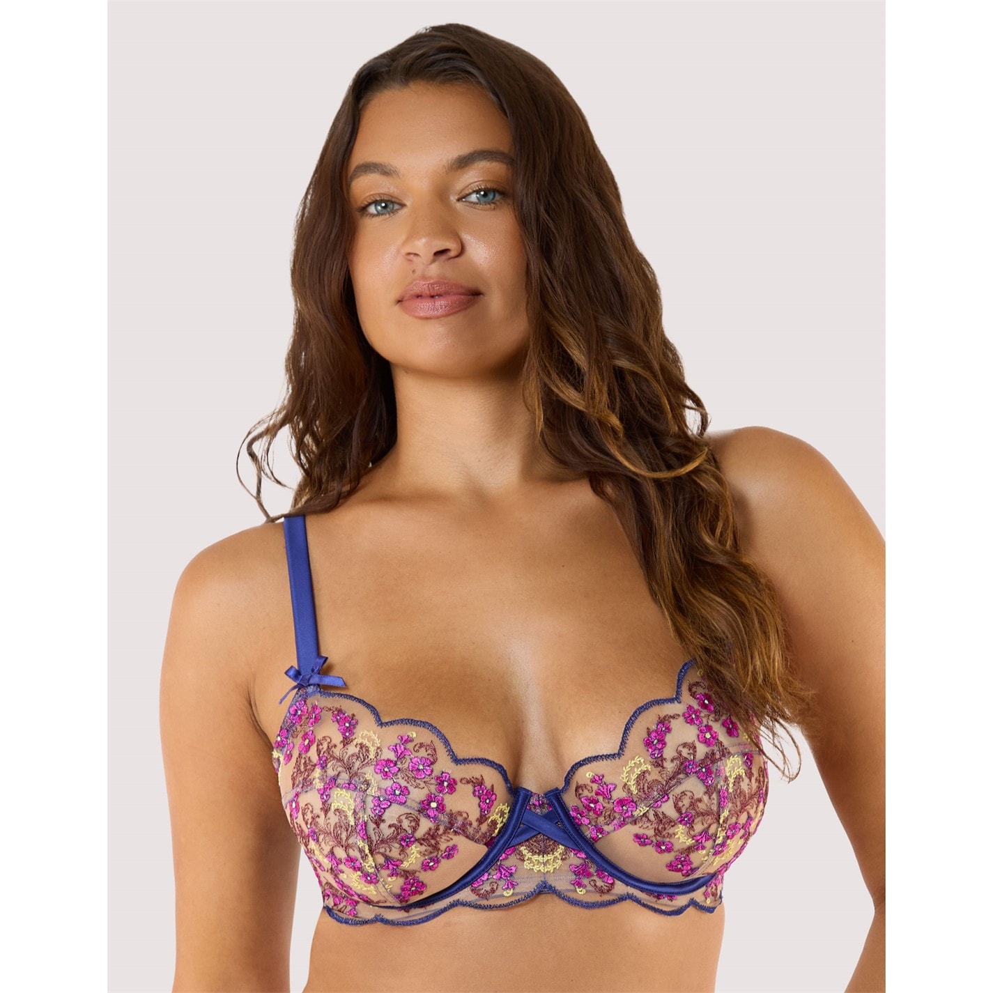 Playful Promises Thea Blue Baroque Embroidery D+ Bra - 2