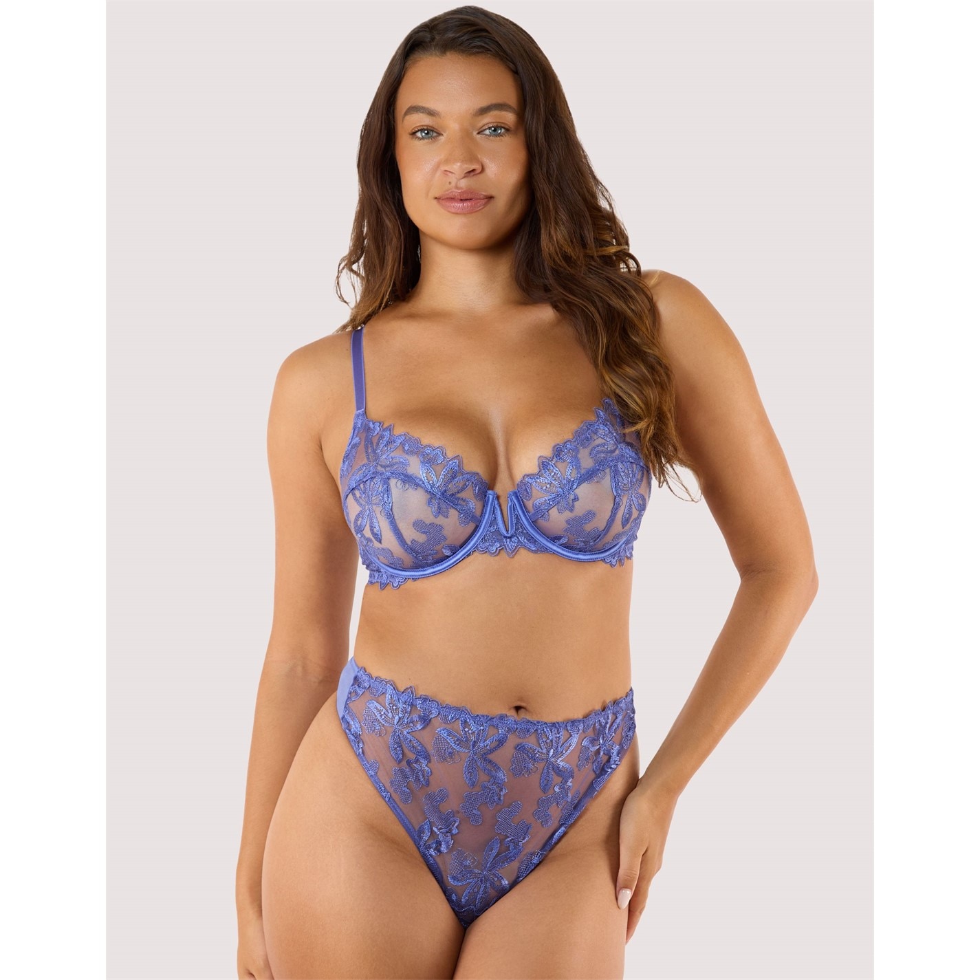 Playful Promises Eva Space Dust Blue Embroidery Bra - 4