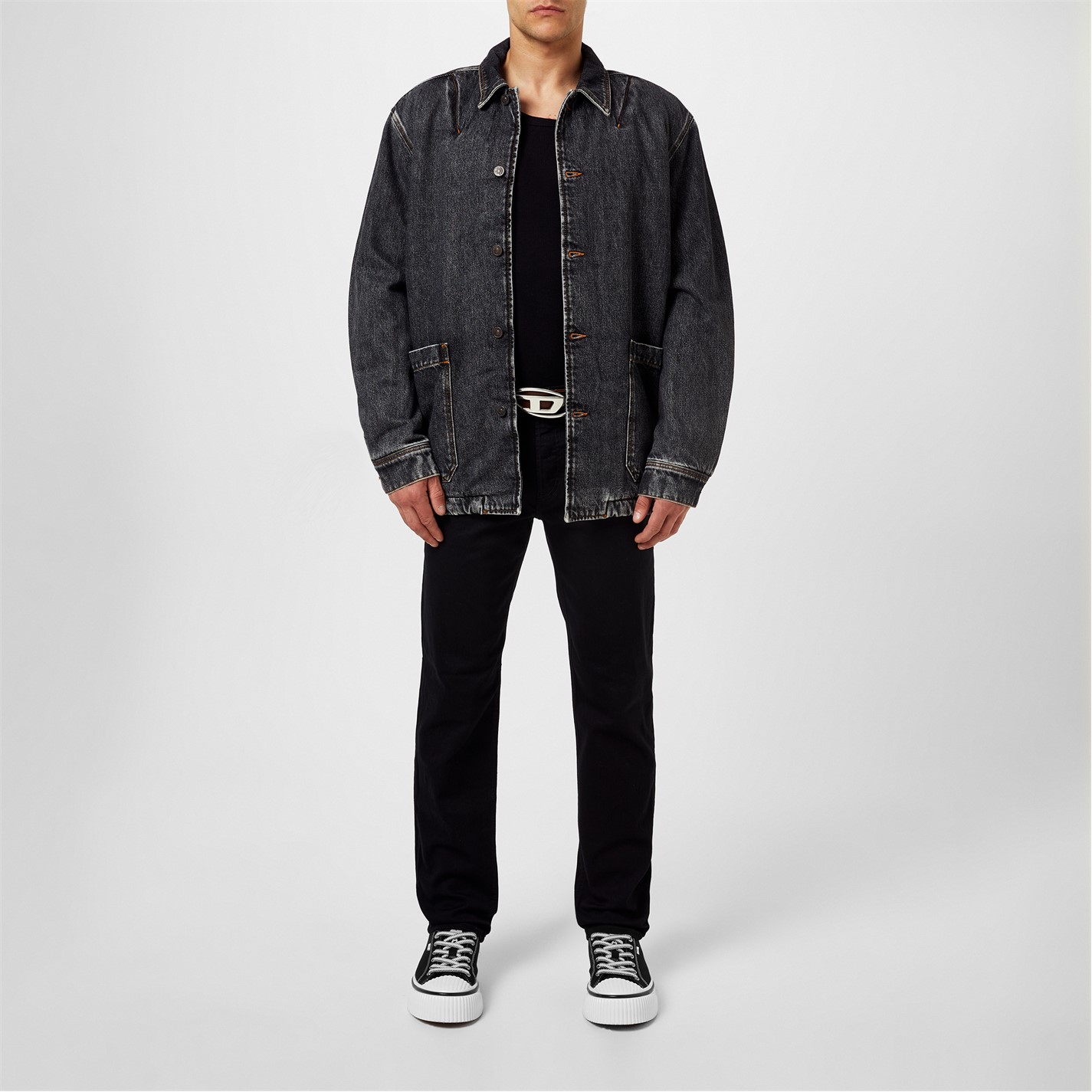 DIESEL D Buckle Leather Belt - 5