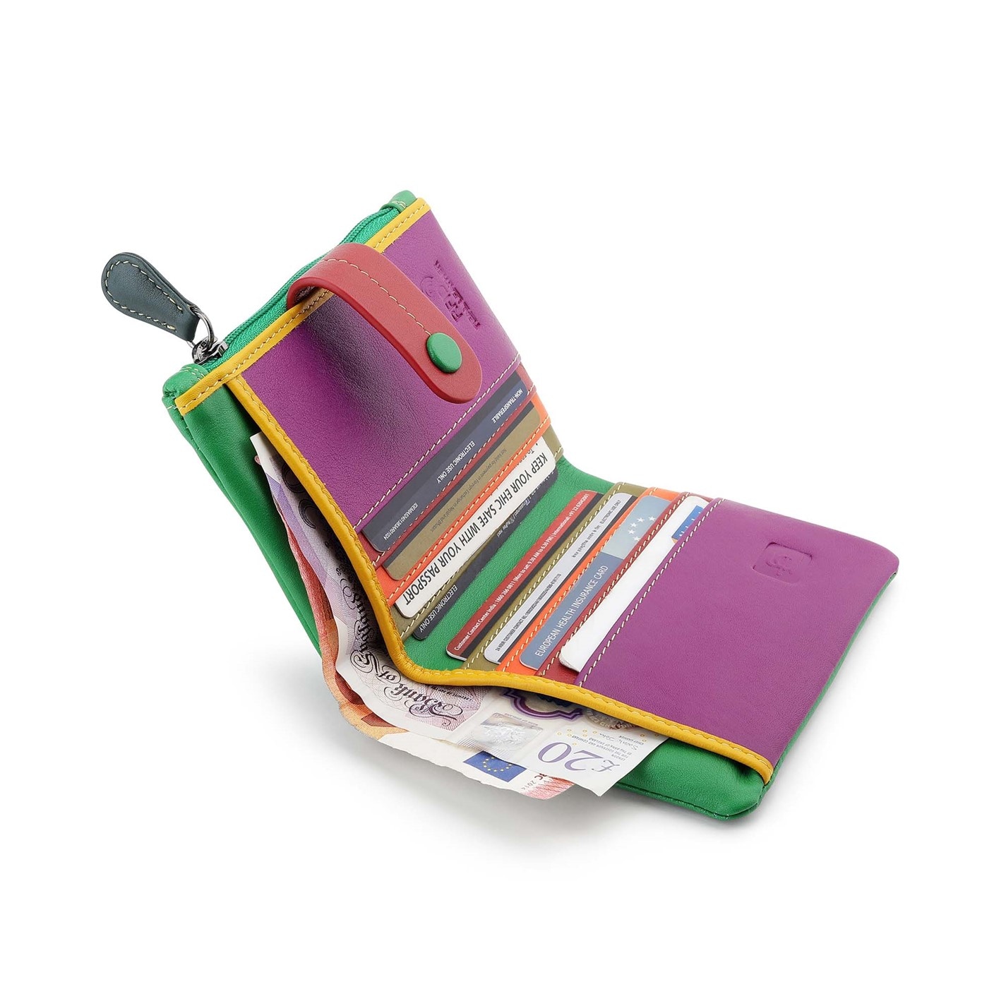 PRIMEHIDE Leather Capri Multicolour Small Soft Purse Camerelle - 5