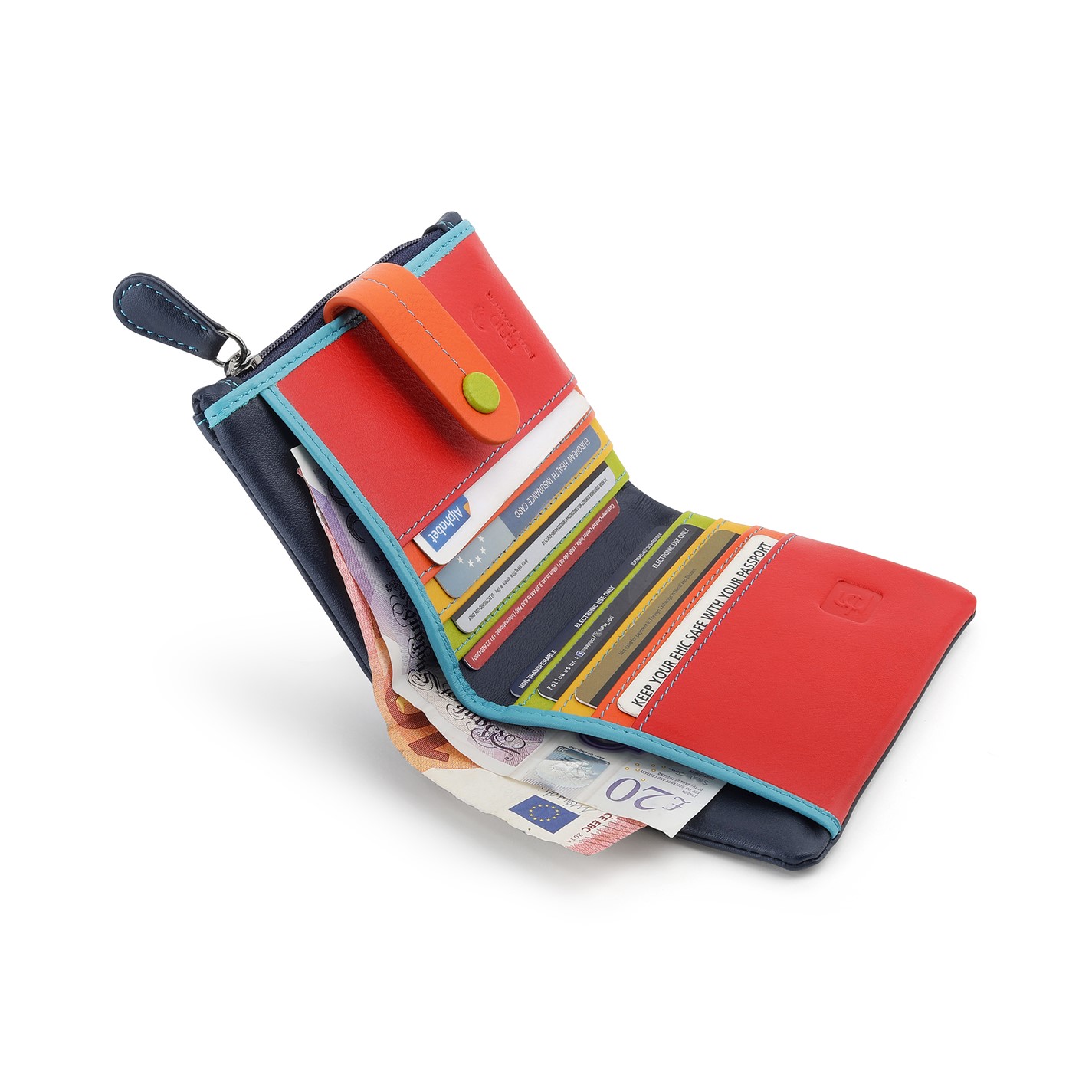 PRIMEHIDE Leather Capri Multicolour Small Soft Purse Camerelle - 2