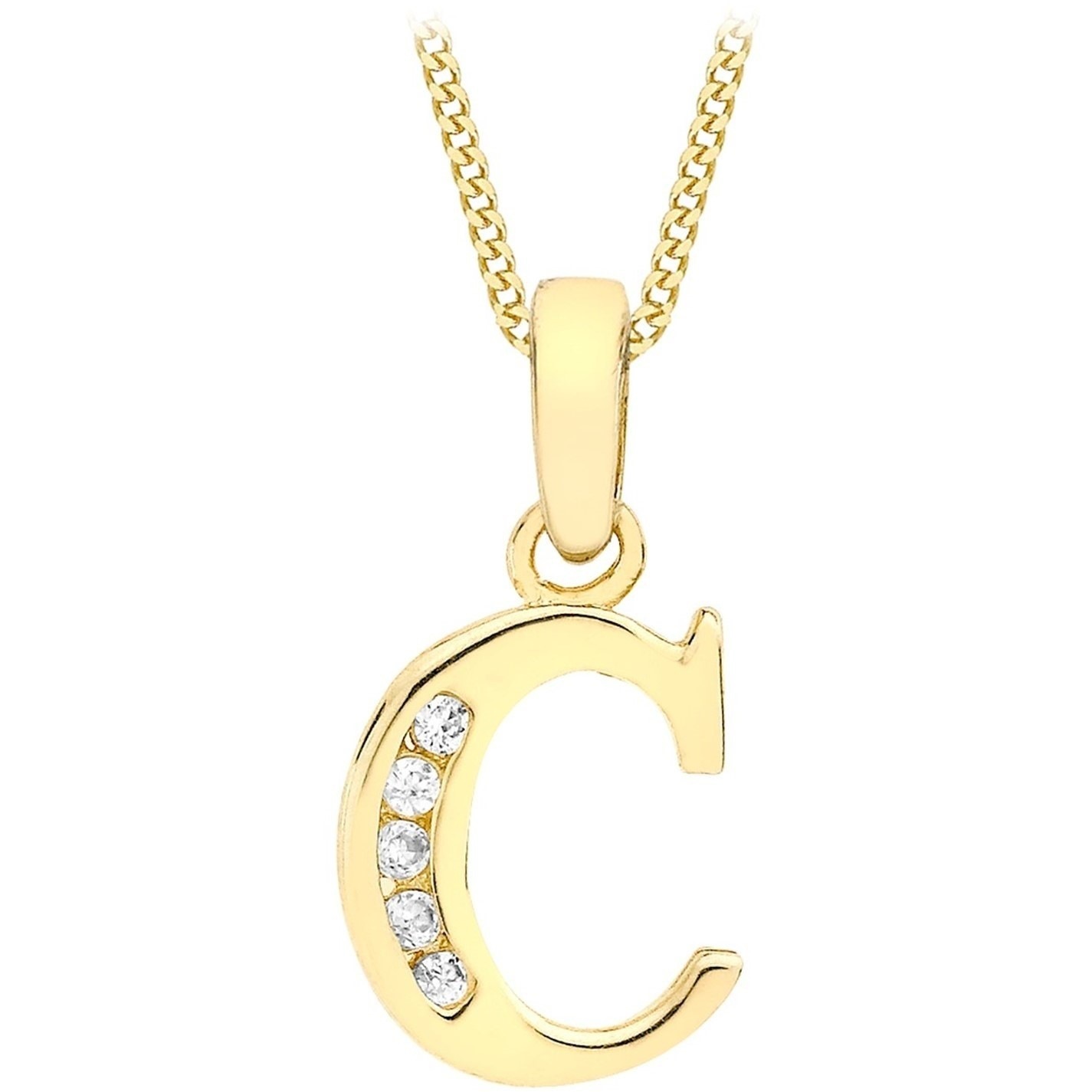 Be You 9ct Gold CZ Initial Necklace - 5