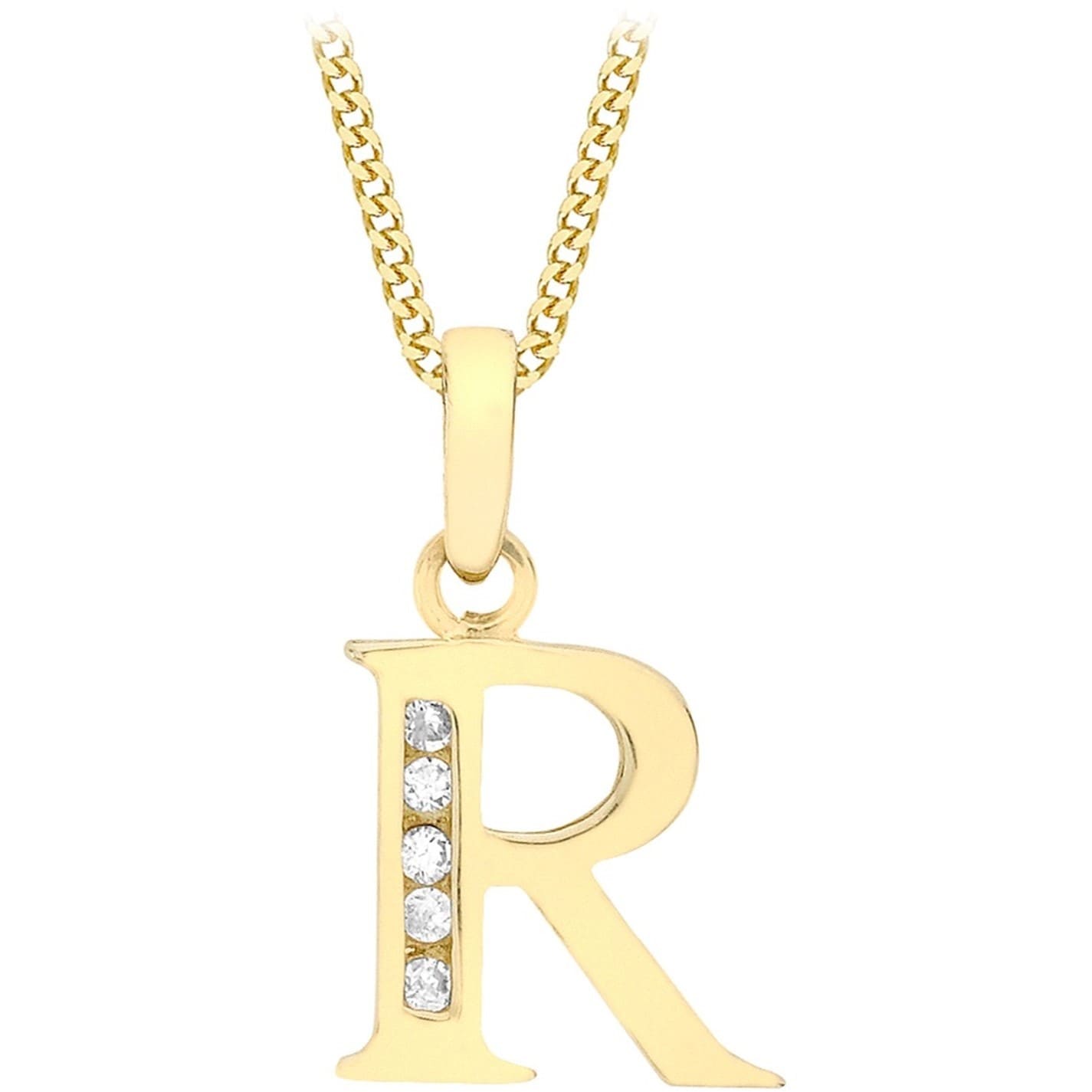 Be You 9ct Gold CZ Initial Necklace - 6