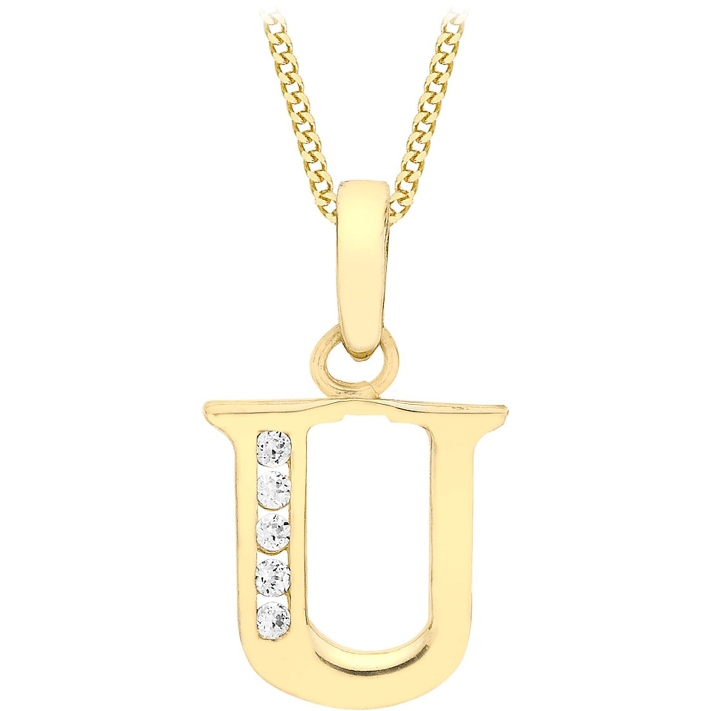 Be You 9ct Gold CZ Initial Necklace - 7