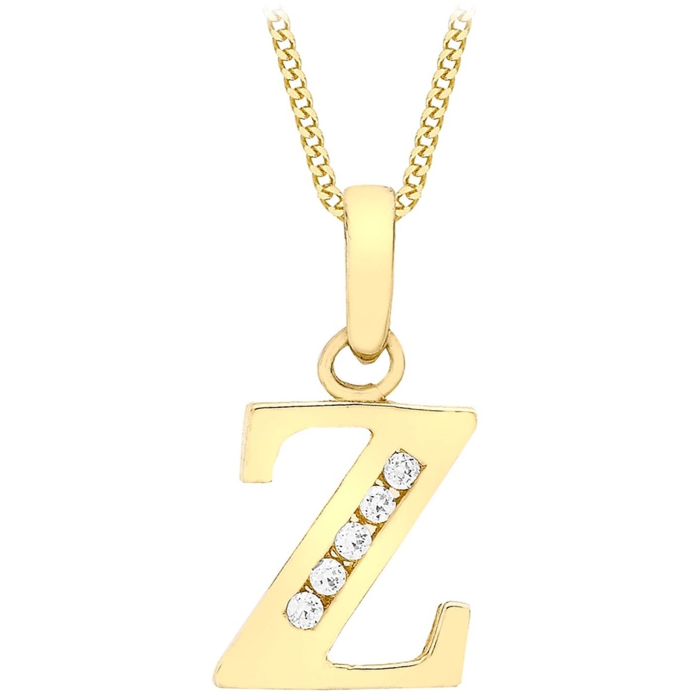 Be You 9ct Gold CZ Initial Necklace - 8