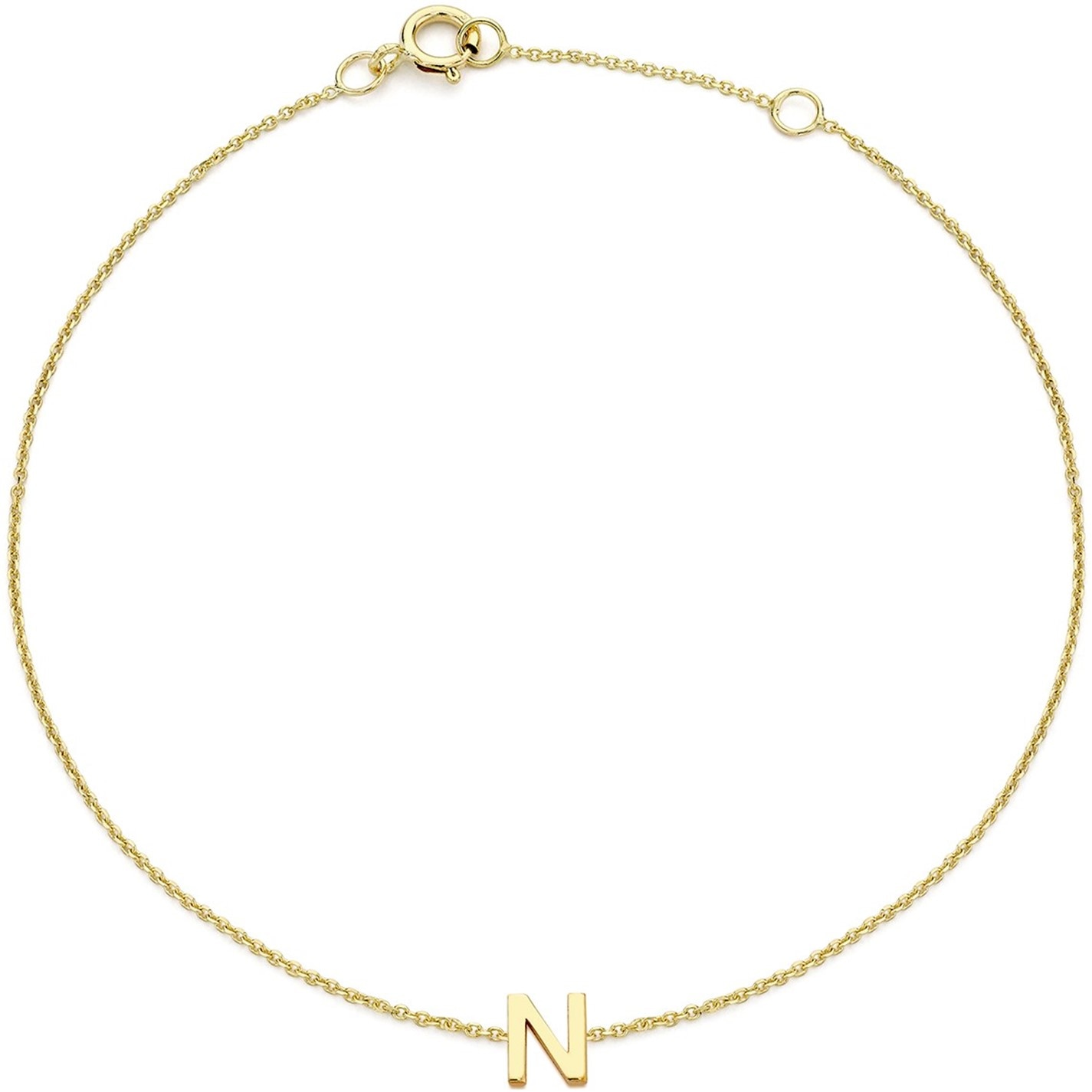 Be You 9ct Mini Initial Bracelet - 14