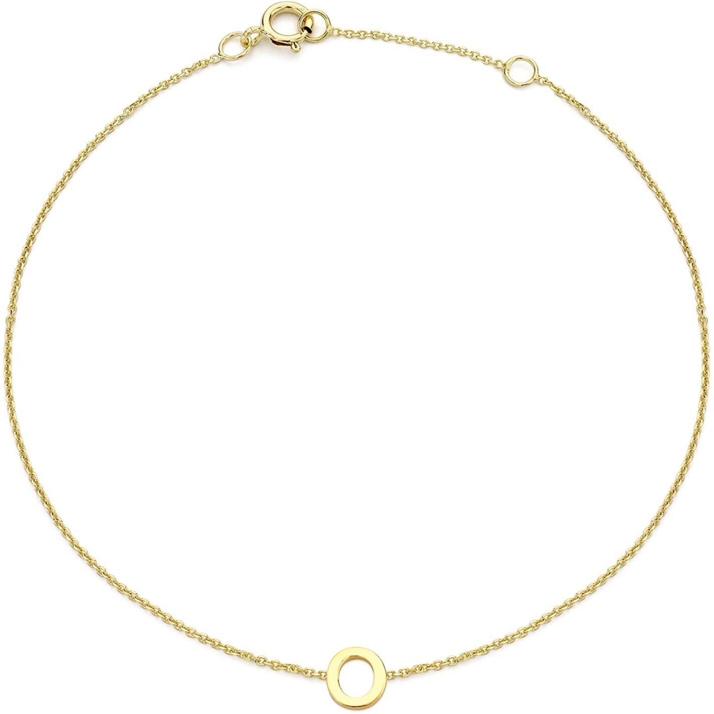 Be You 9ct Mini Initial Bracelet - 15
