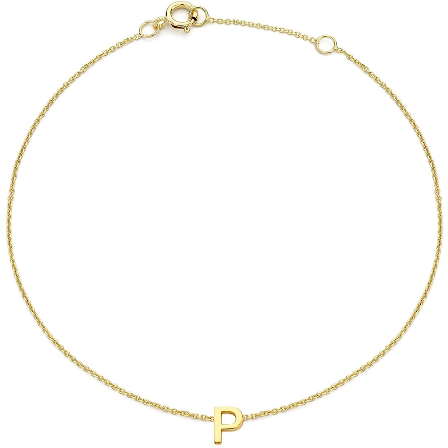 Be You 9ct Mini Initial Bracelet - 16