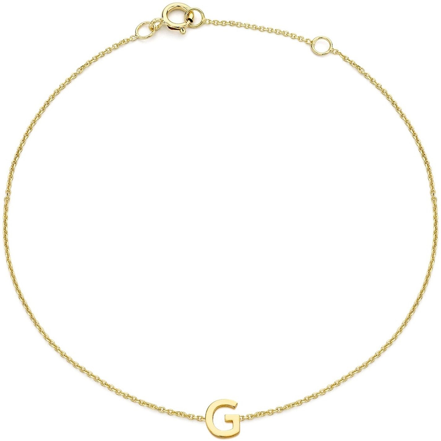 Be You 9ct Mini Initial Bracelet - 7