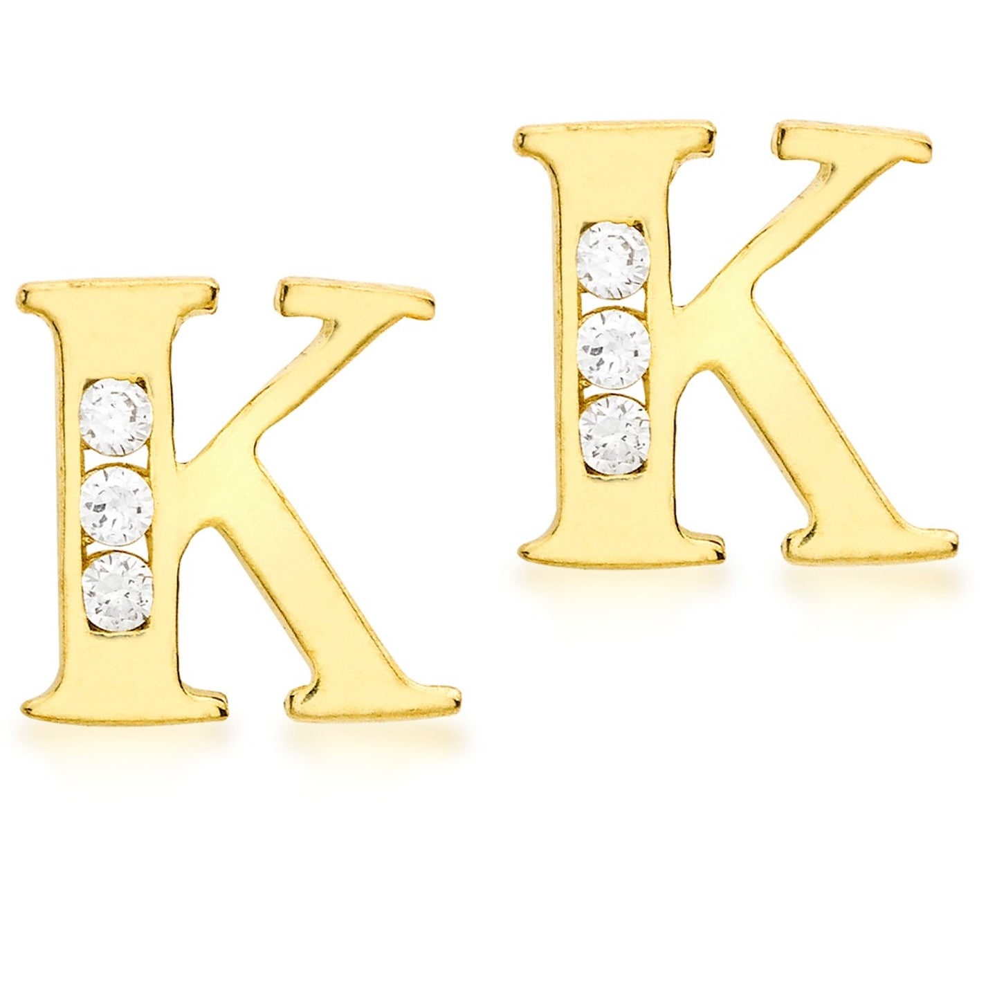 Be You 9ct CZ Initial Stud Earrings - 11