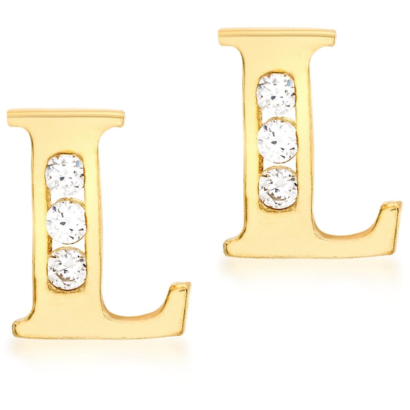 Be You 9ct CZ Initial Stud Earrings - 12