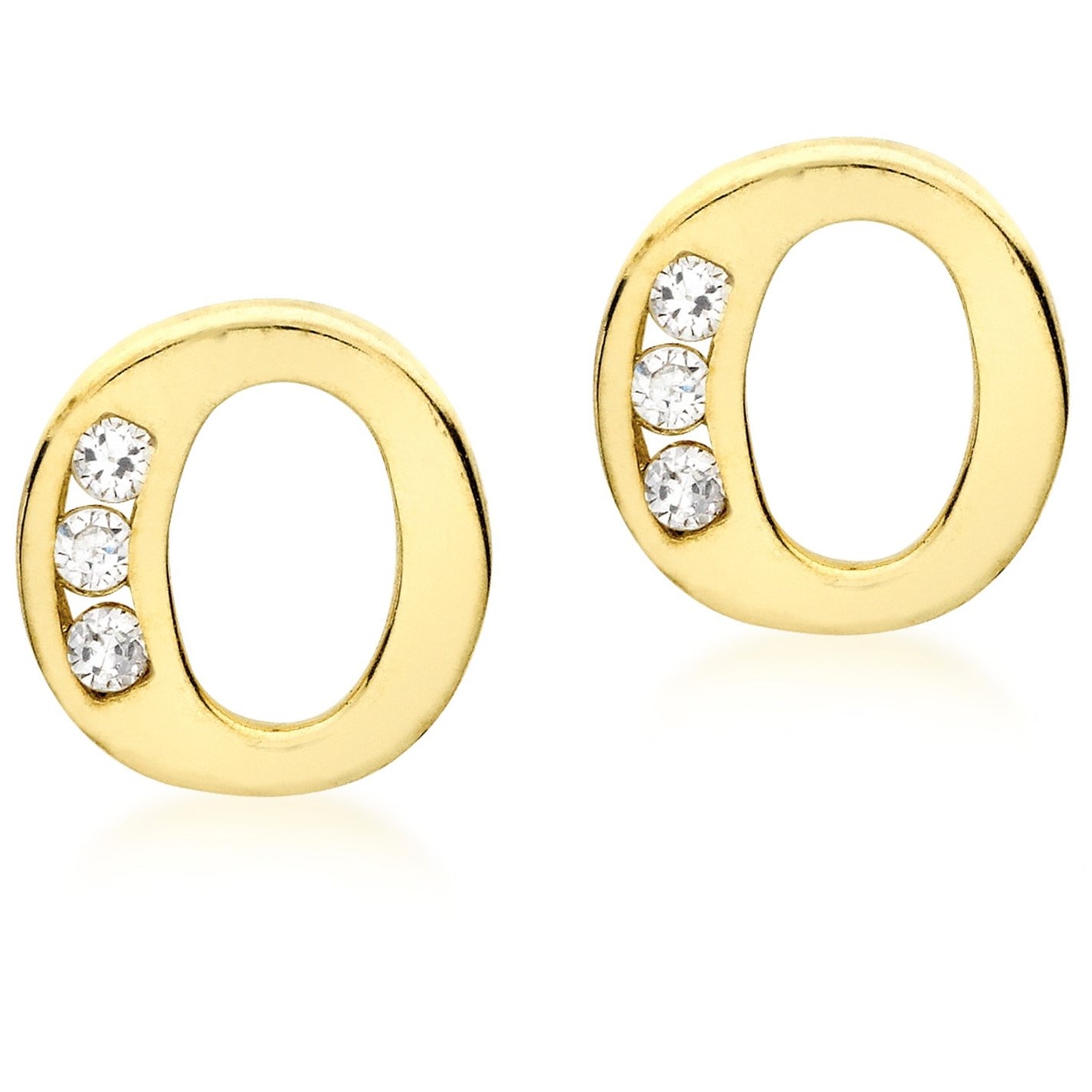 Be You 9ct CZ Initial Stud Earrings - 15