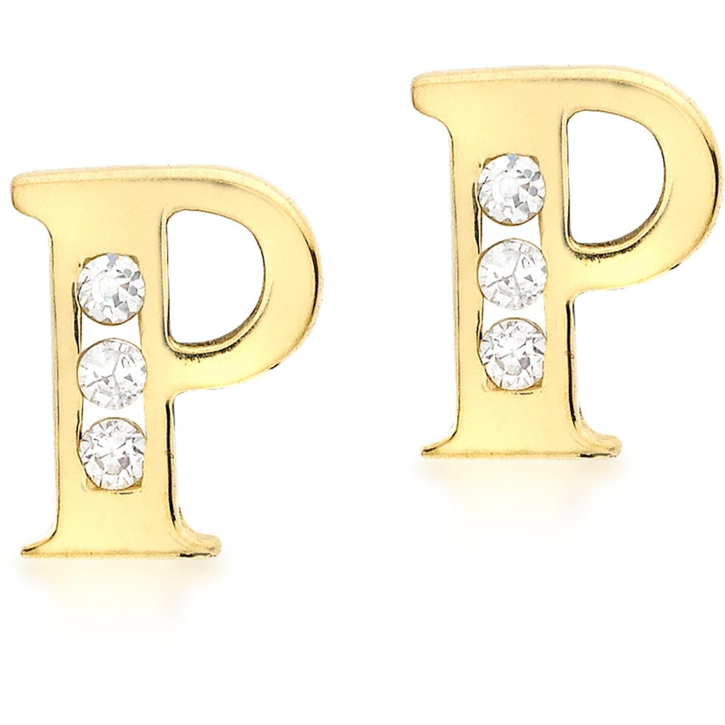 Be You 9ct CZ Initial Stud Earrings - 16