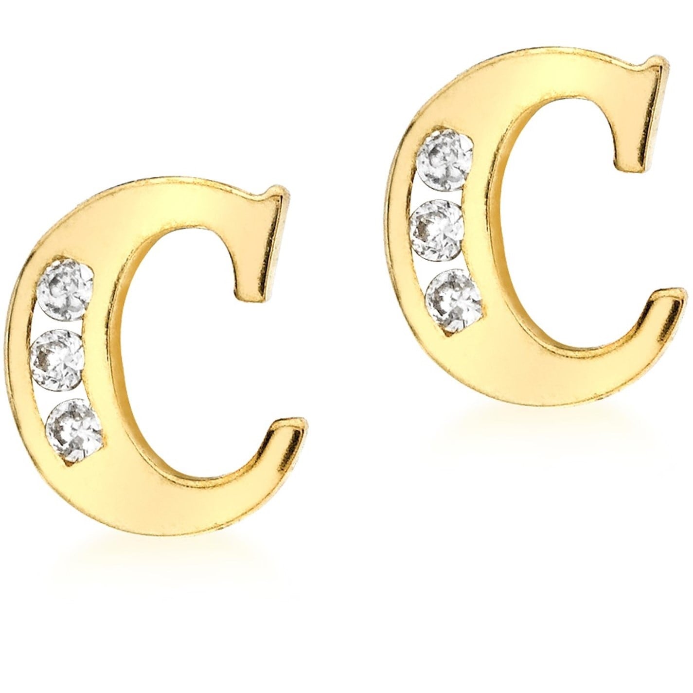 Be You 9ct CZ Initial Stud Earrings - 3