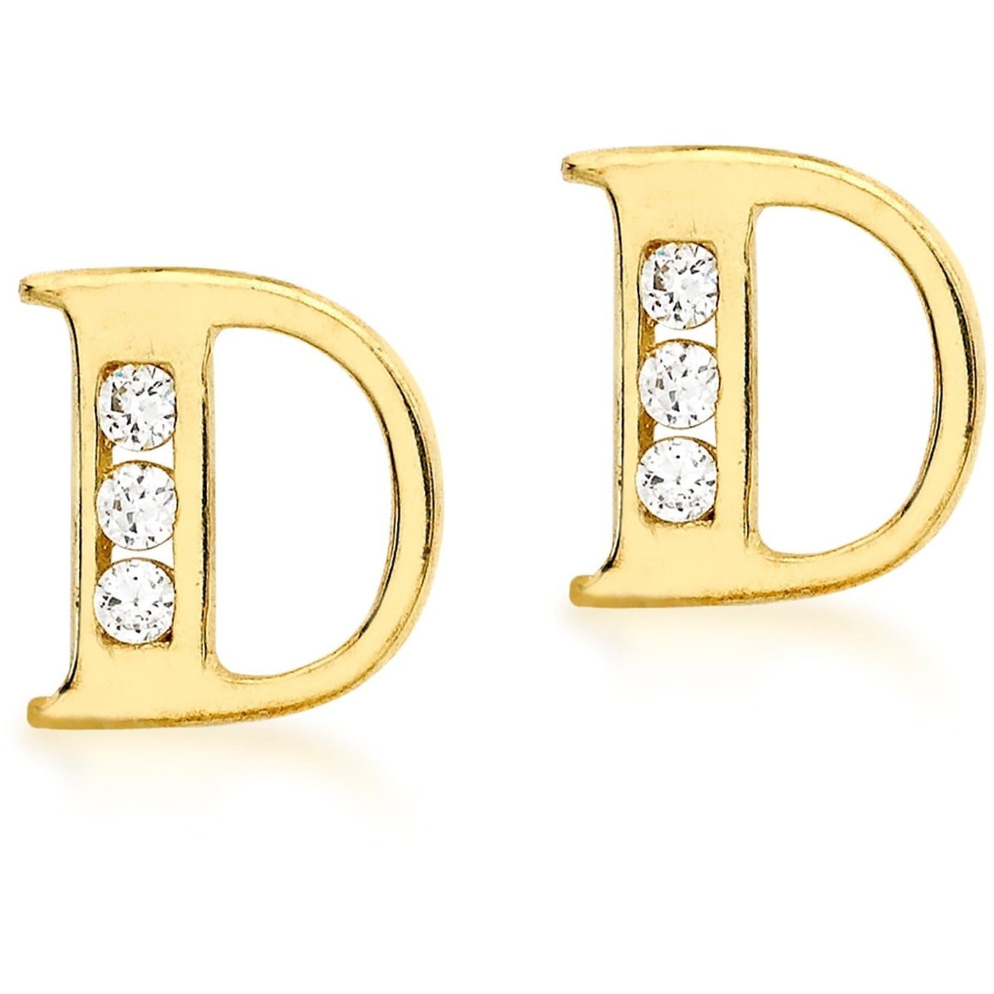 Be You 9ct CZ Initial Stud Earrings - 4