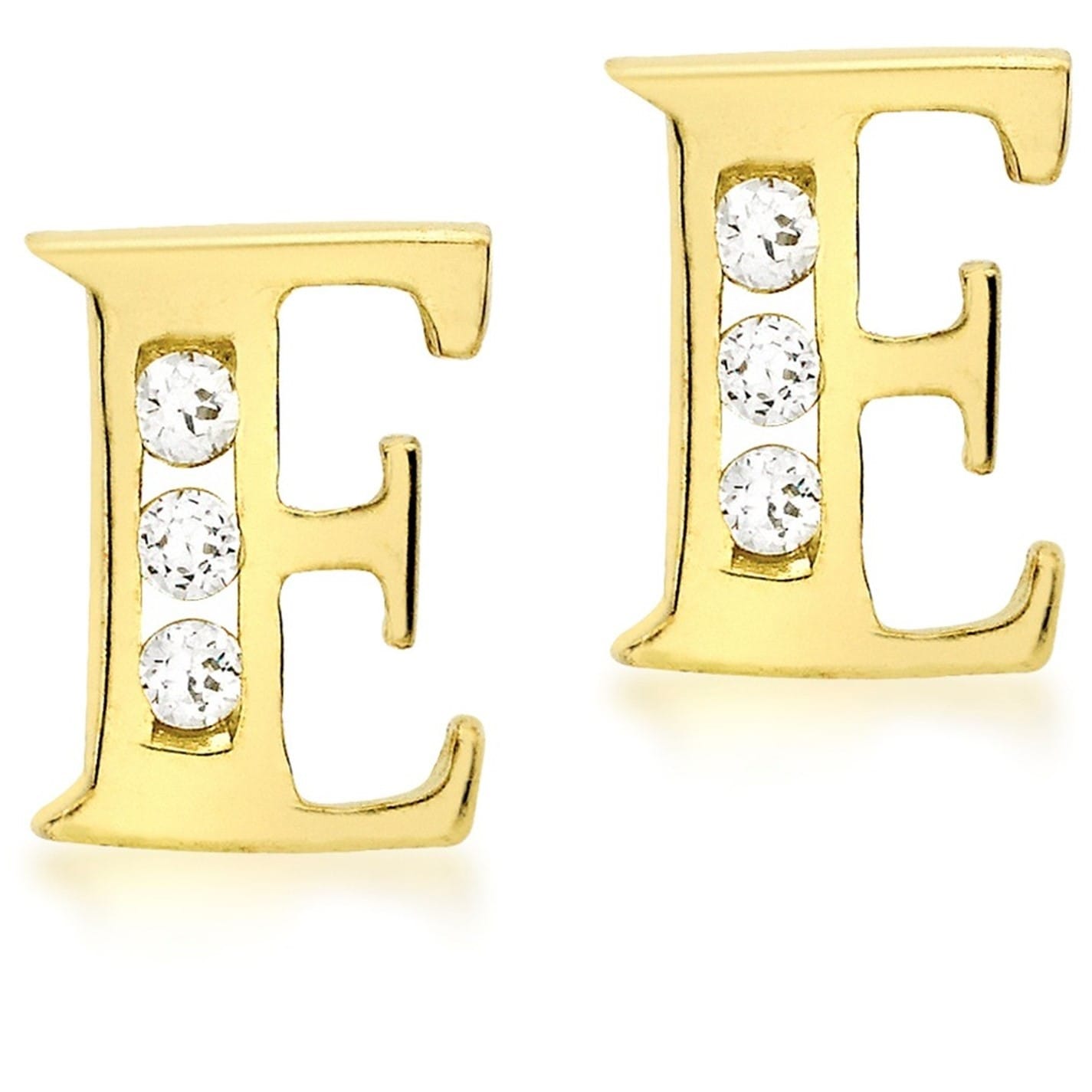 Be You 9ct CZ Initial Stud Earrings - 5