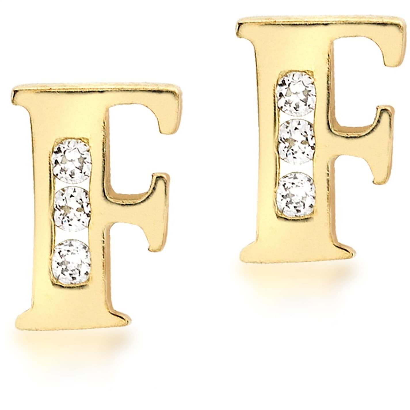 Be You 9ct CZ Initial Stud Earrings - 6