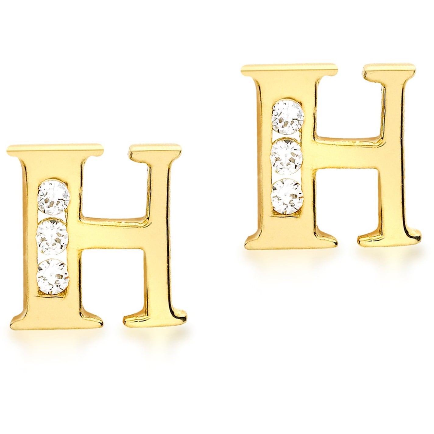 Be You 9ct CZ Initial Stud Earrings - 8
