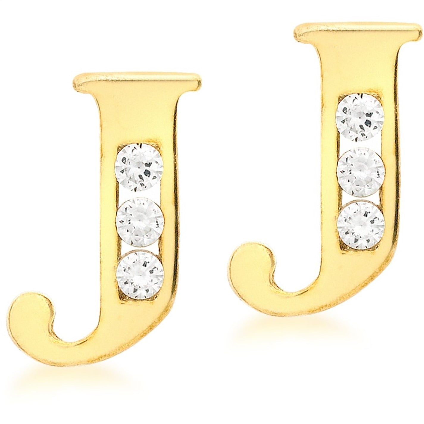 Be You 9ct CZ Initial Stud Earrings - 10