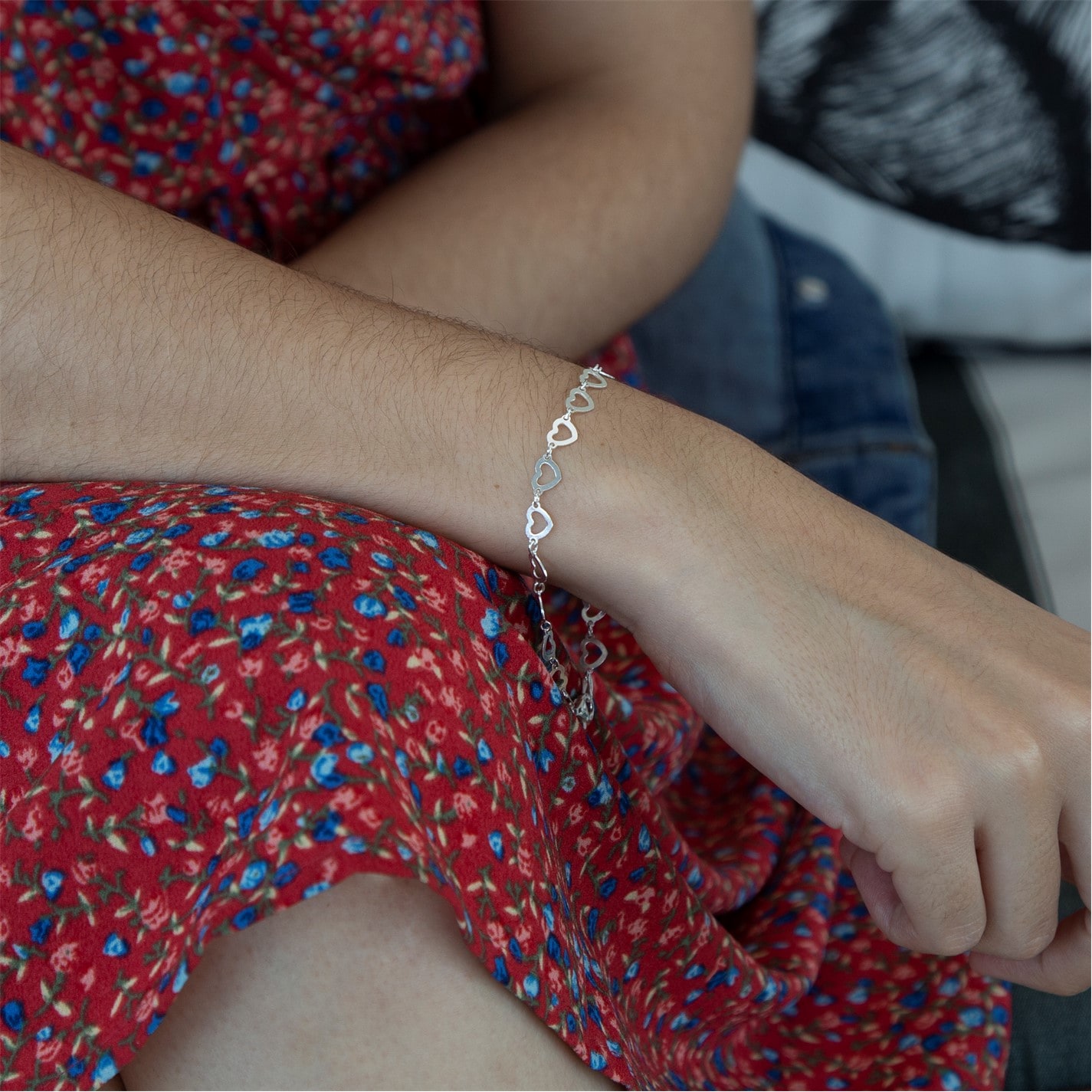 Be You Sterling Silver Heart Link Bracelet - 2