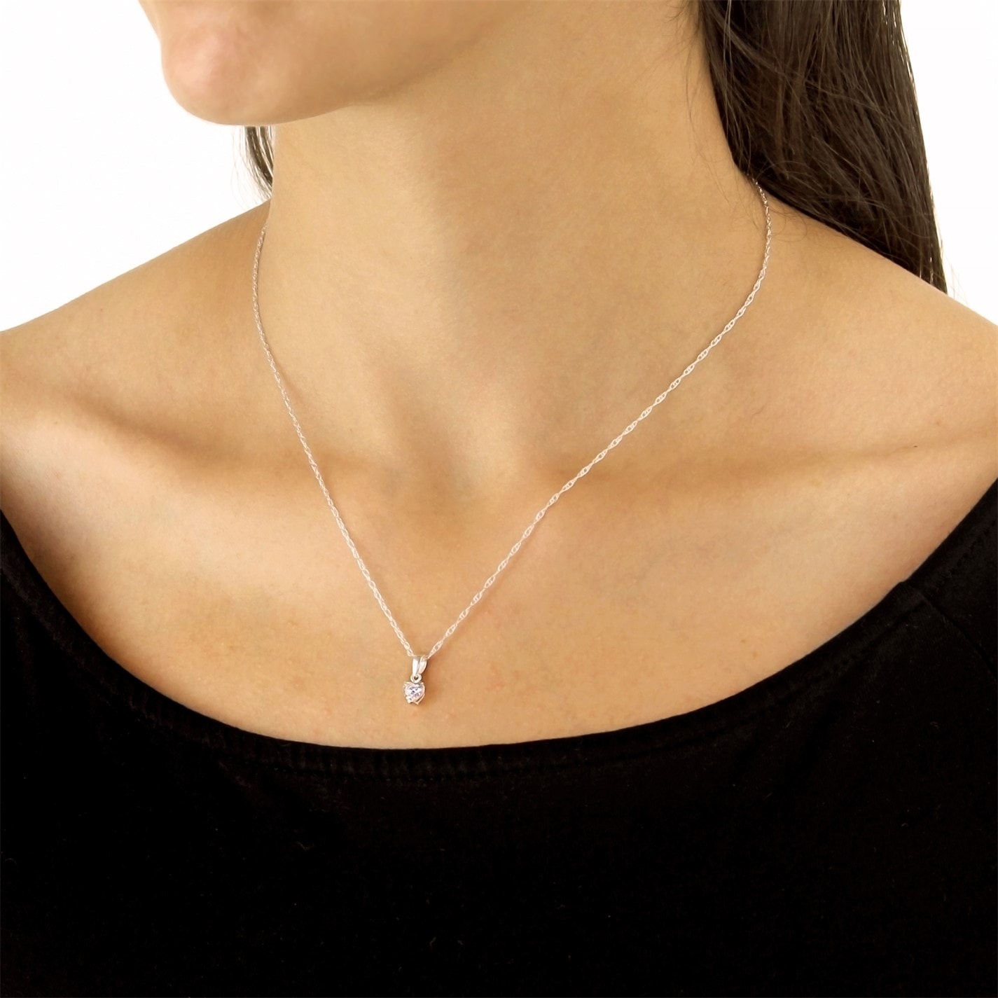 Be You Sterling Silver CZ Heart Necklace - 2