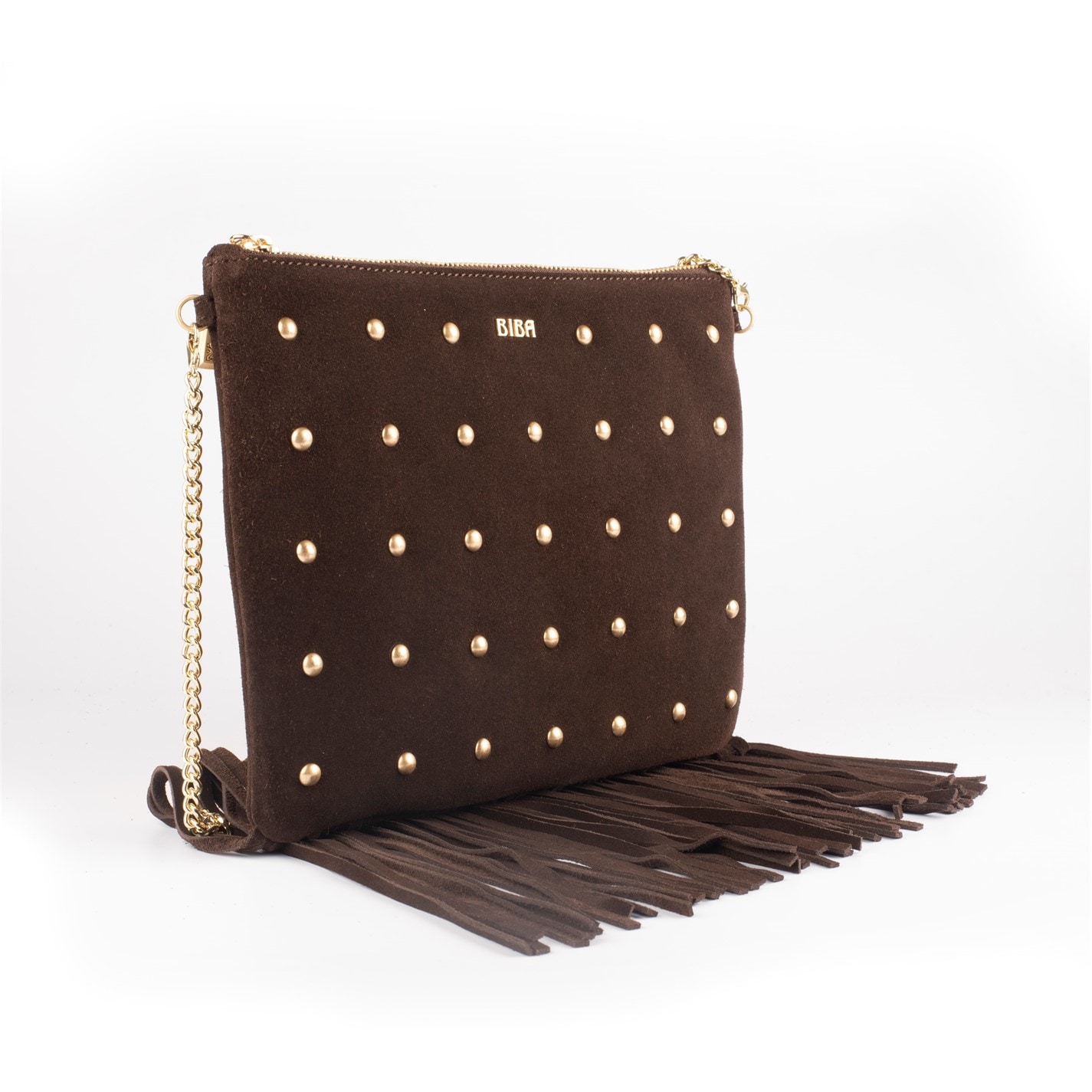 Biba Biba Suede Fringe Studded Pouch - 2