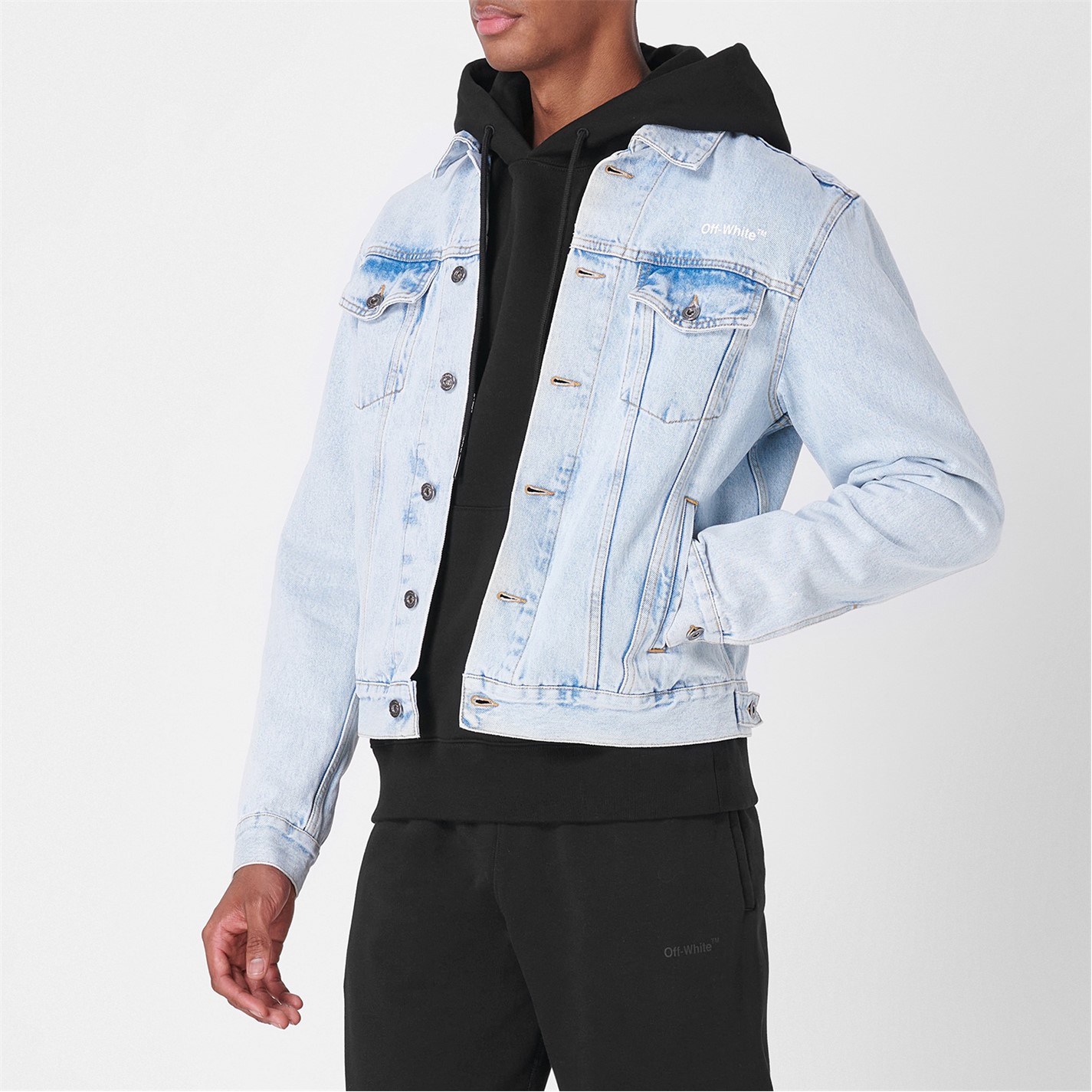 OFF WHITE Diagonal Tab Denim Jacket - 2