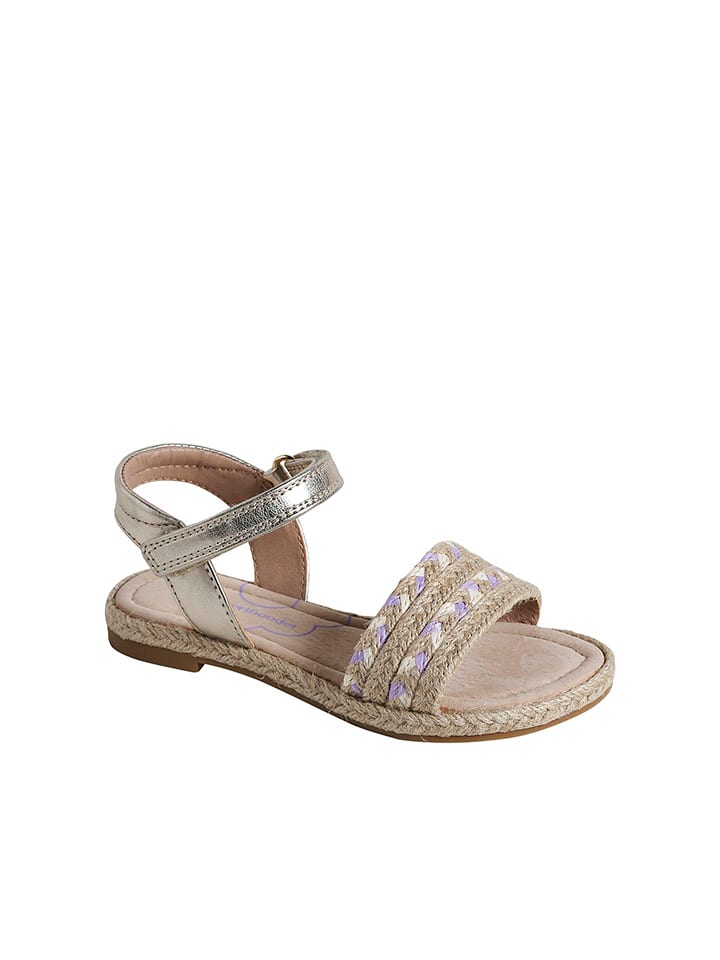 vertbaudet Sandale "Corde" in Beige/ Silber - 2