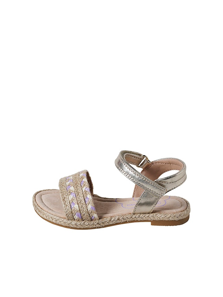 vertbaudet Sandale "Corde" in Beige/ Silber - 3