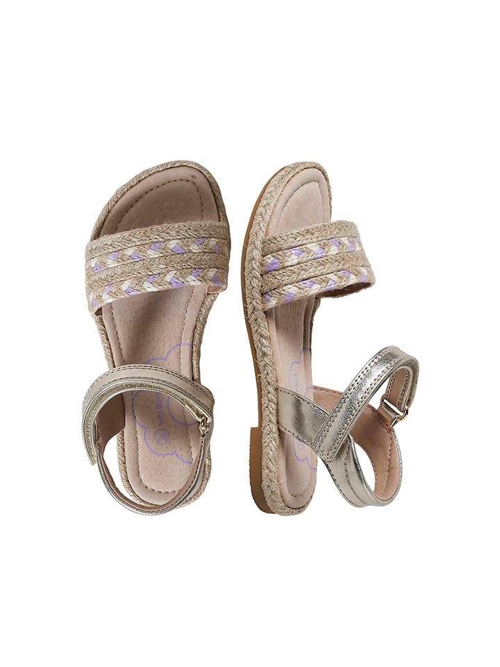vertbaudet Sandale "Corde" in Beige/ Silber - 4
