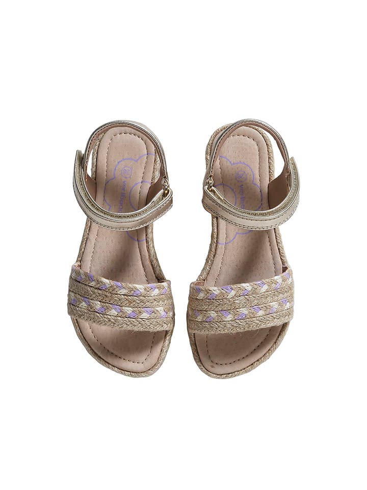 vertbaudet Sandale "Corde" in Beige/ Silber - 5