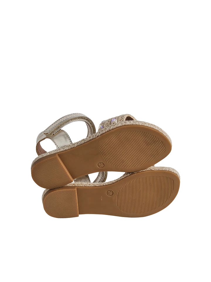 vertbaudet Sandale "Corde" in Beige/ Silber - 7