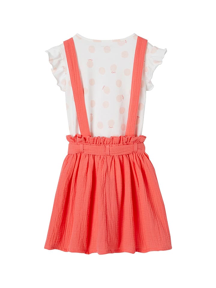 vertbaudet 2tlg. Outfit Weiß/ Orange - 2