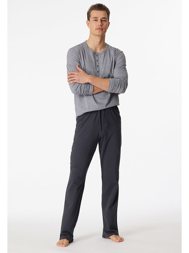 Schiesser Pyjama in Grau/ Anthrazit - 2