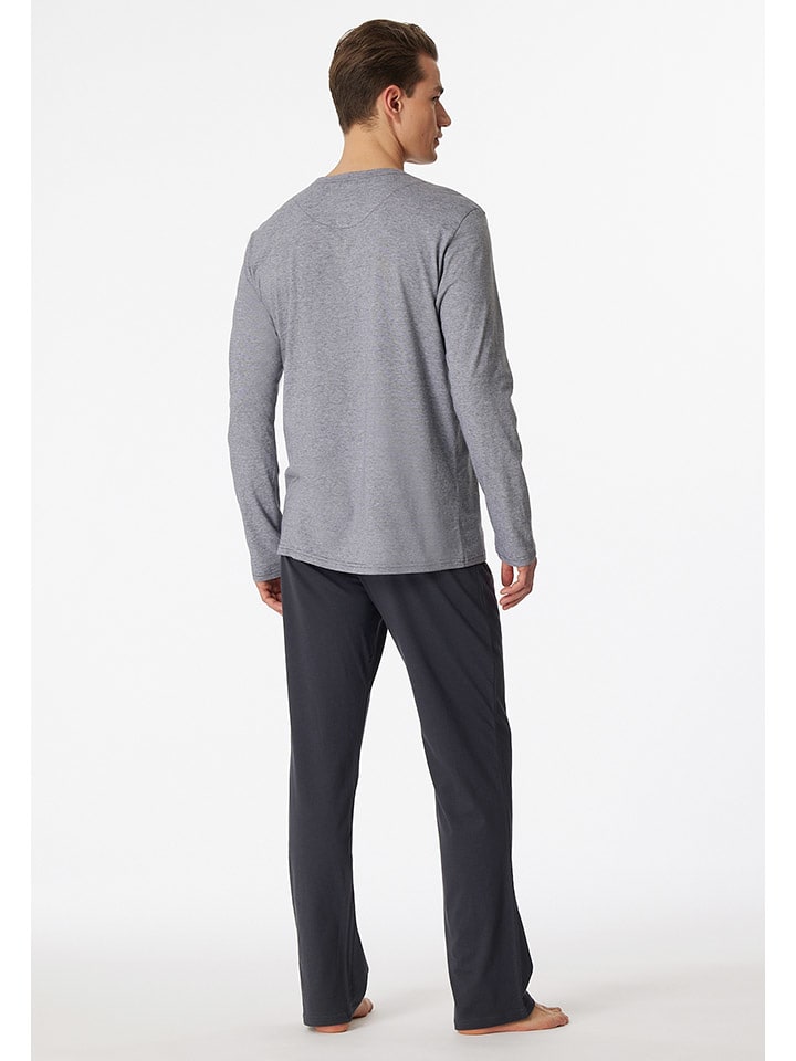 Schiesser Pyjama in Grau/ Anthrazit - 3