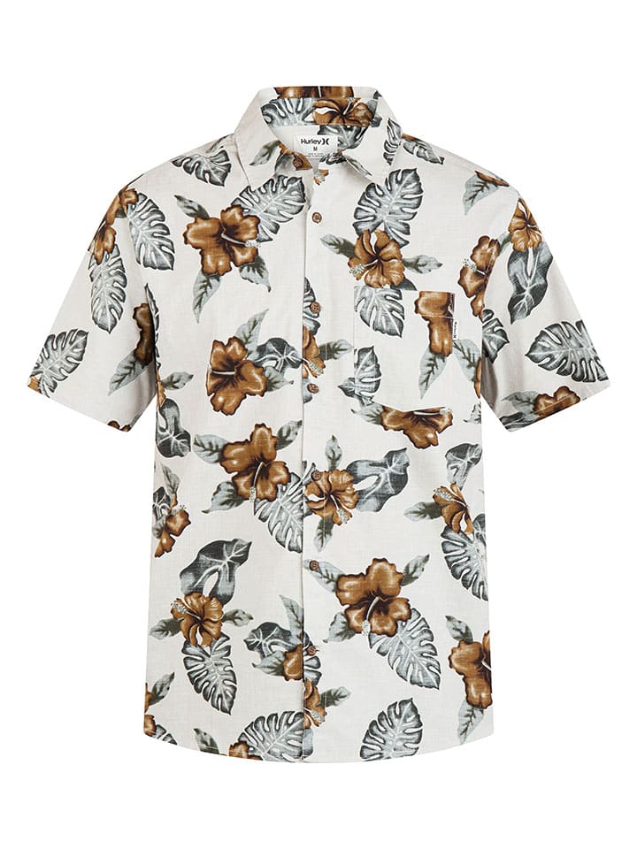 Hurley Hemd in Weiß/ Grau/ Hellbraun - 3