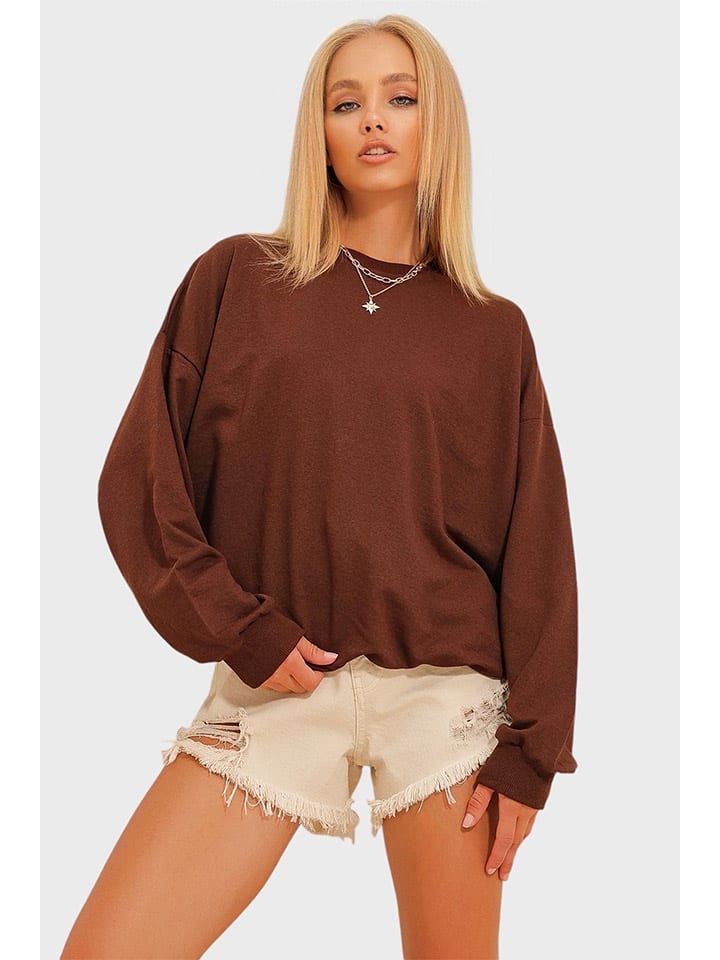 Trend Alacati Sweatshirt in Braun - 3